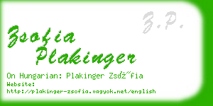 zsofia plakinger business card